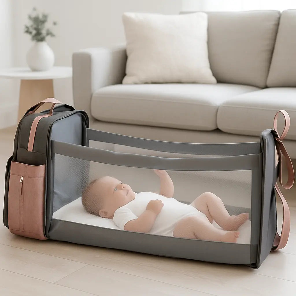 bebe coucher dans sac a langer lit rose