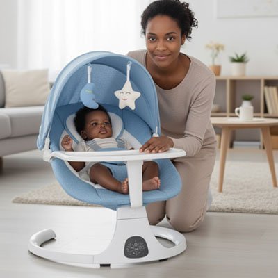Bébé dans Balancelle bebe bleu