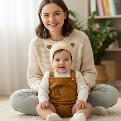 Bonnet pour bebe au tricot confort