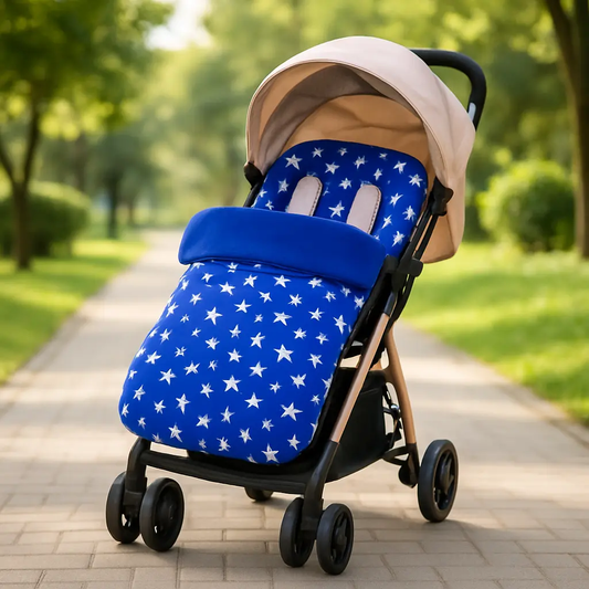 chanceliere bebe pour poussette bleu au parc