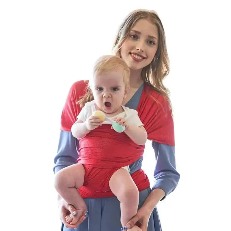 femme avec bebe echarpe de portage nouveau ne rose