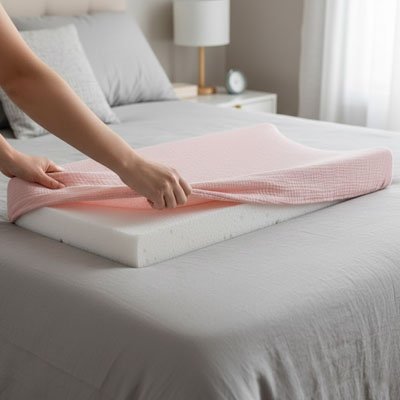 Housse pour matelas à langer doux