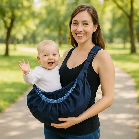 maman avec bebe dans porte bebe nouveau ne
