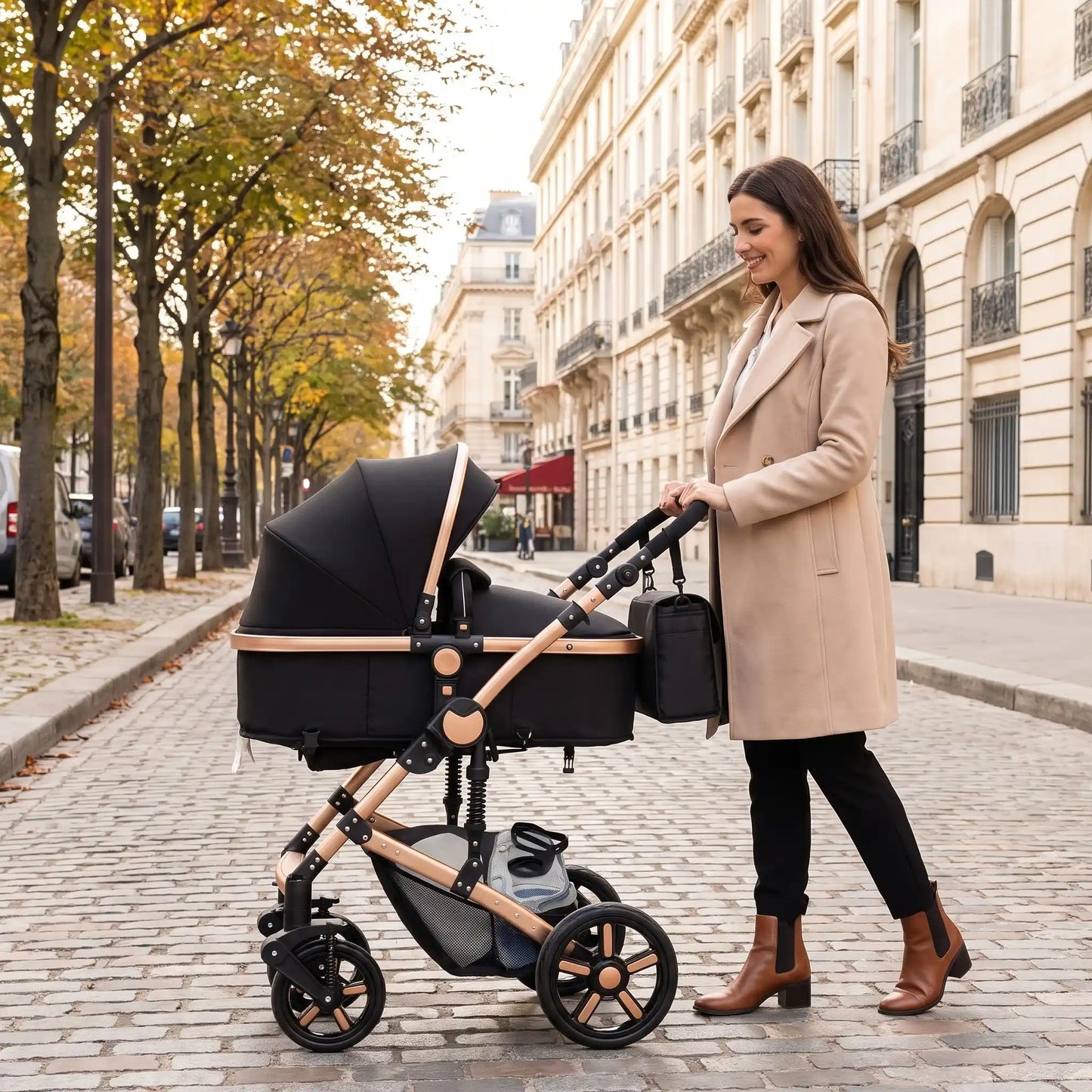 maman ville avec bebe poussette bebe confort