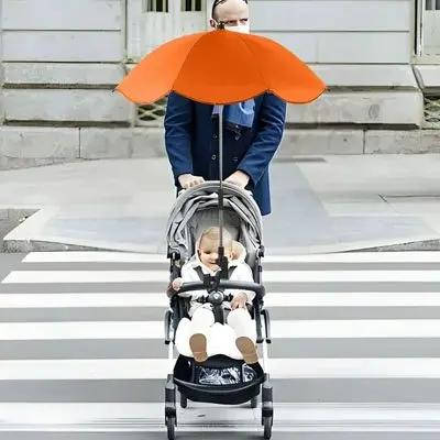 papa ville avec ombrelle pour poussette orange