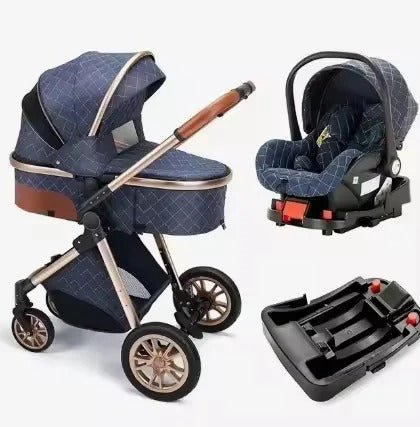 poussette 4 en 1 isofix bleu