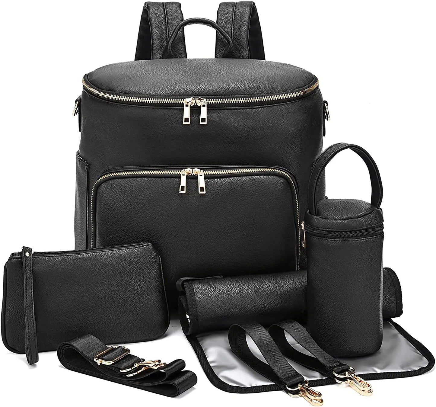 sac a langer cuir noir