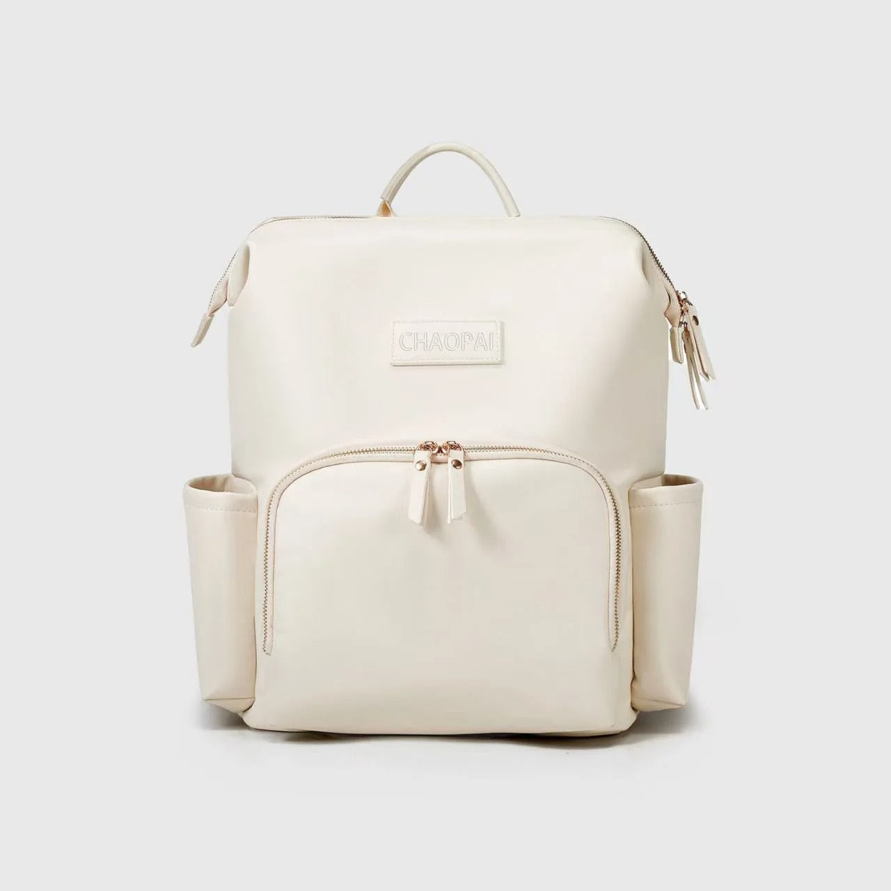 sac a langer en cuir blanc