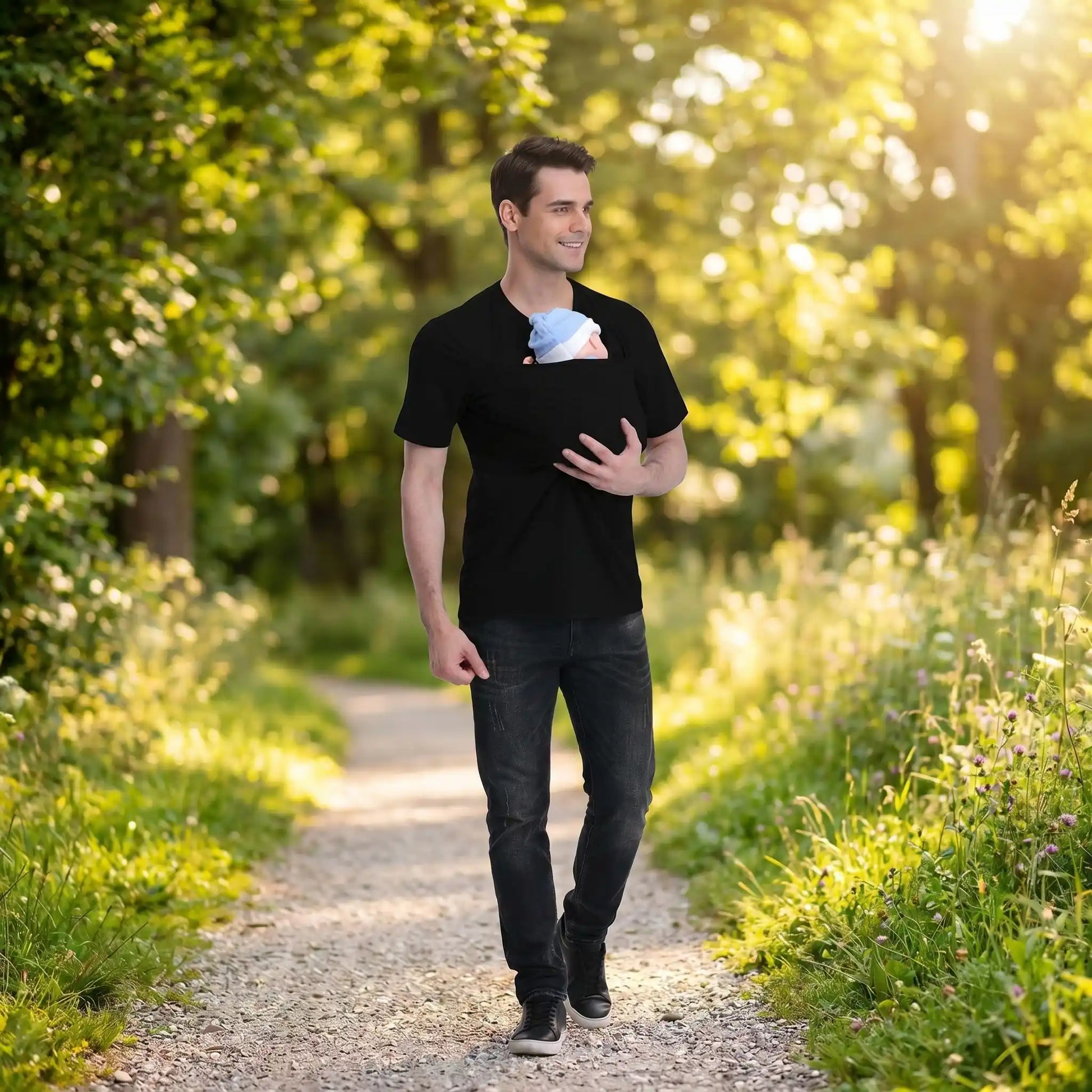Papa parc avec bebe t shirt porte bebe homme