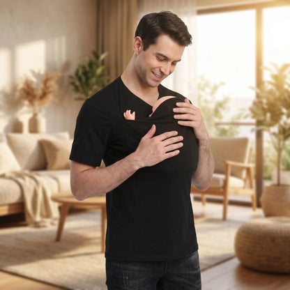Papa salon avec bebe t shirt porte bebe homme