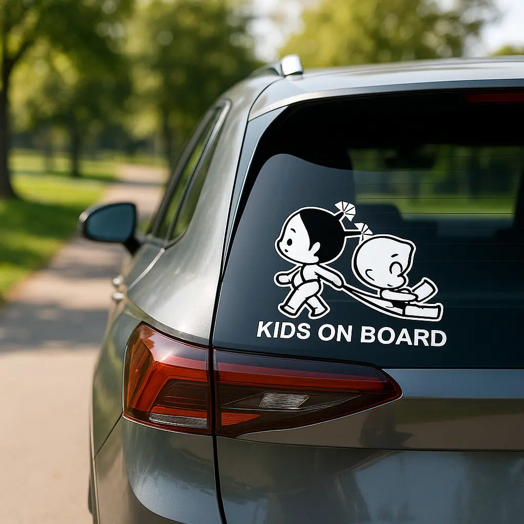Sticker bebe a bord noir coller sur auto
