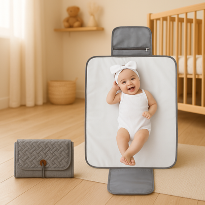 bebe dans matelas a langer nomade gris