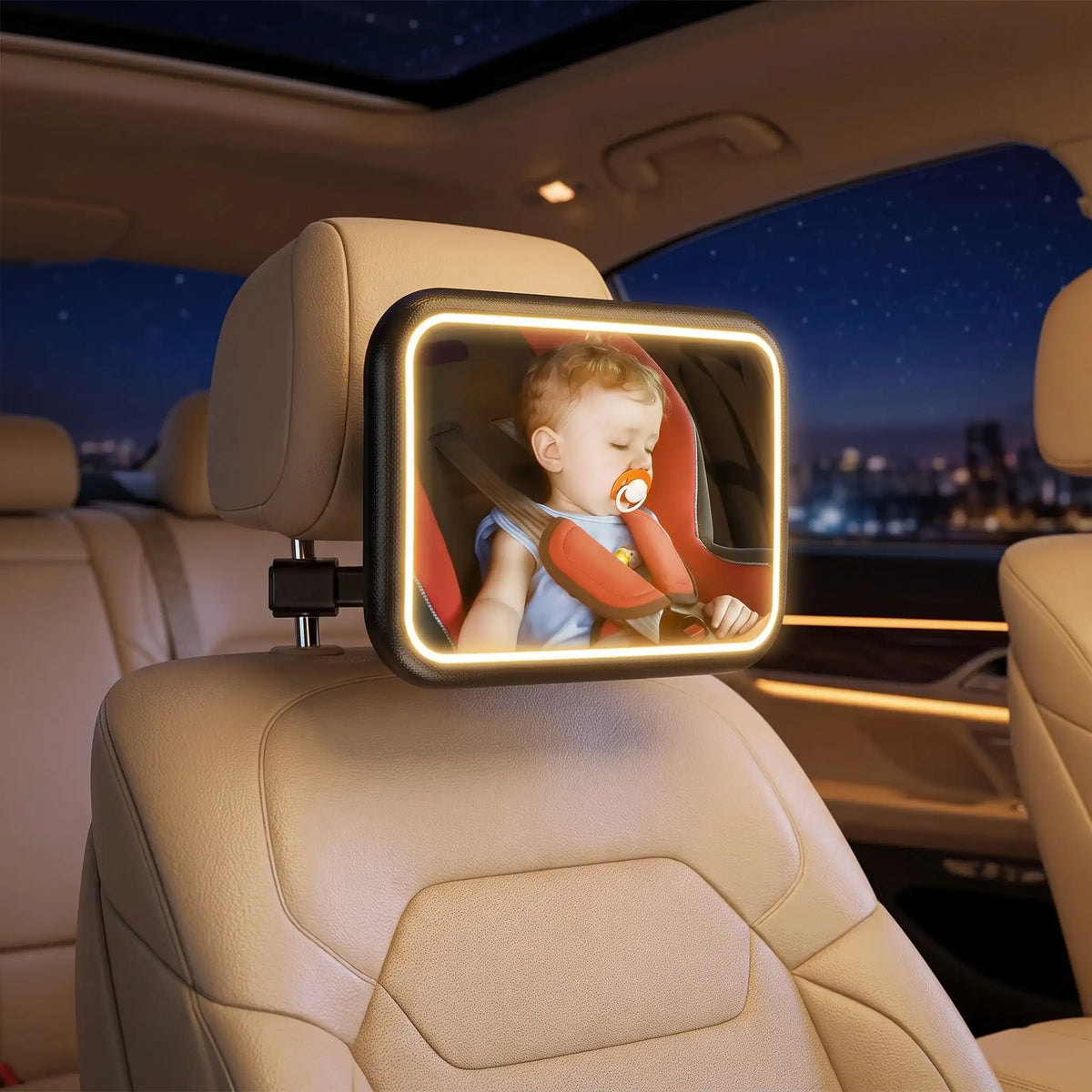 bebe dort voiture avec miroir pour bebe voiture lumineux