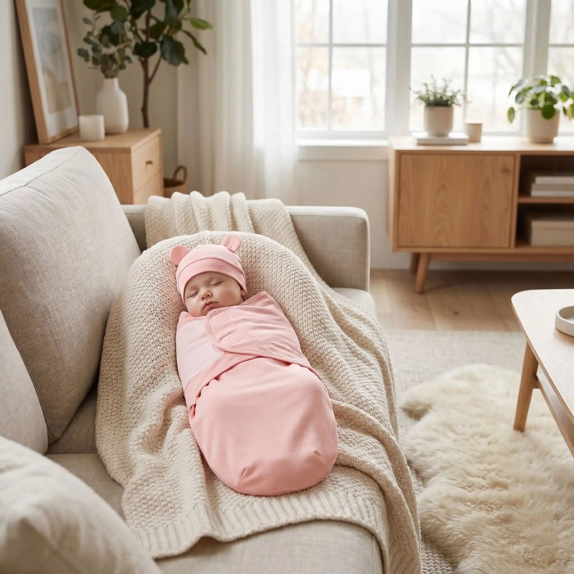 bebe salon dans nid d ange cozy coton rose