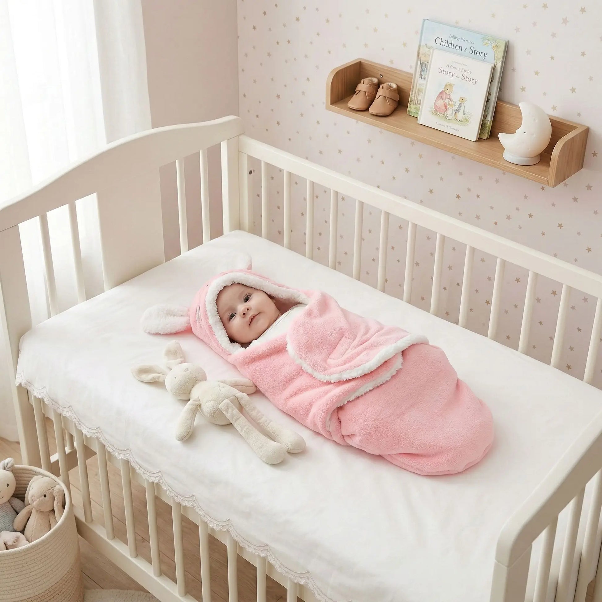 bebe sur le lit dans nid d'ange