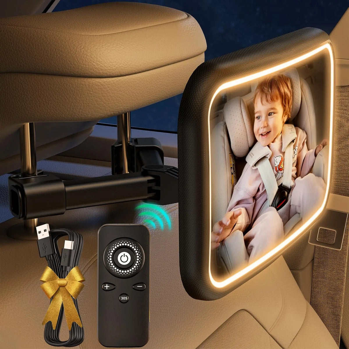 bebe voiture avec miroir pour bebe voiture lumineux