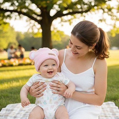 Bonnet bebe coton hiver
