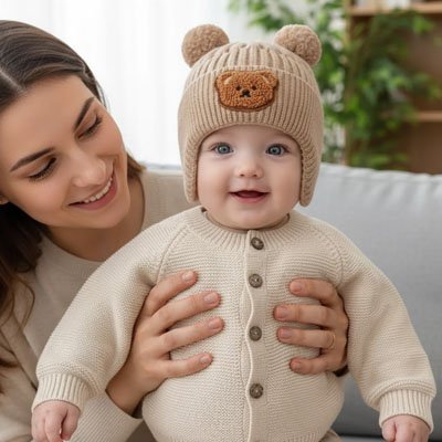 Bonnet bebe laine 1 an