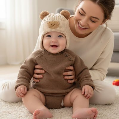 Bonnet bebe laine 1 mois