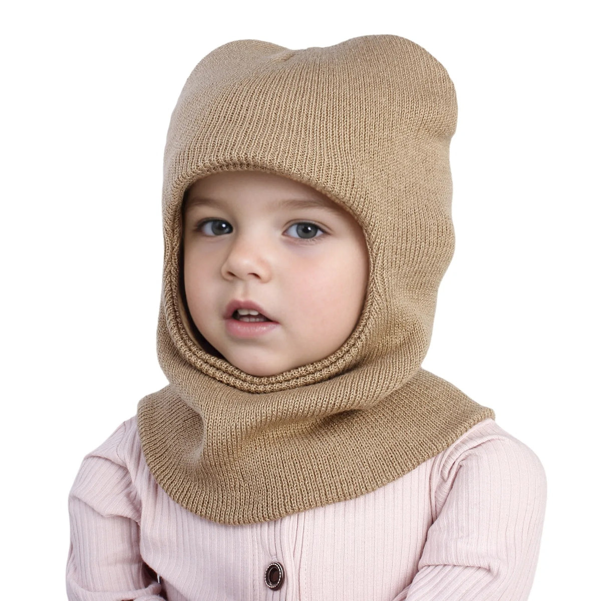 bonnet cagoule bebe beige