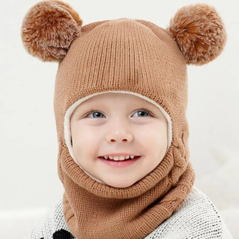 bonnet cagoule bebe marron