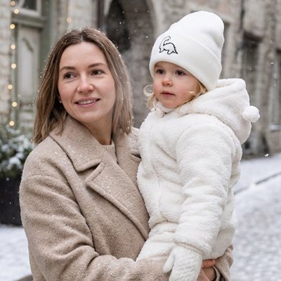 Bonnet hiver bebe confortable blanc