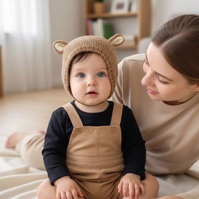Bonnet pour bebe au tricot