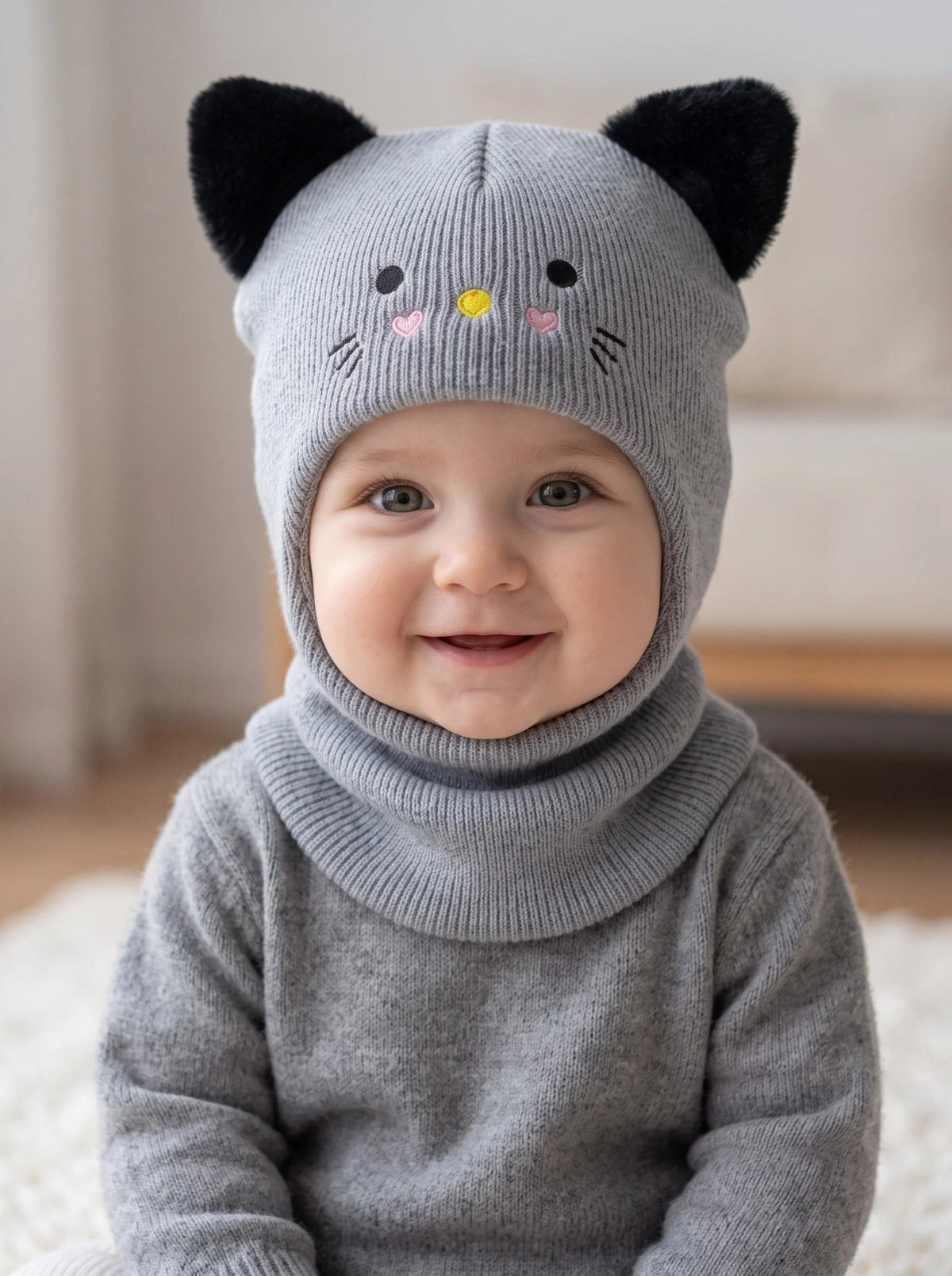 cagoule bebe fille gris