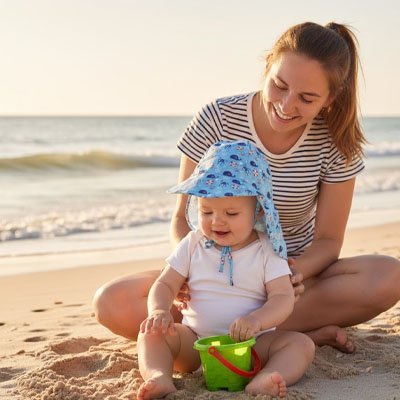 Casquette anti uv bebe doux