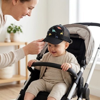 Casquette bebe anti uv noir