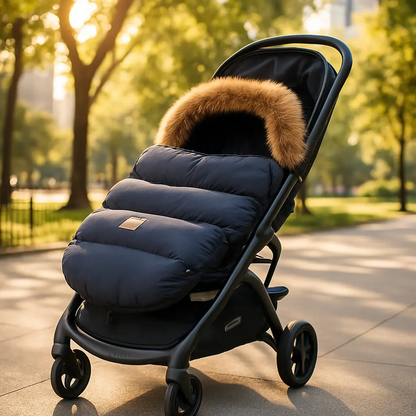 chanceliere bebe poussette au bord chemin