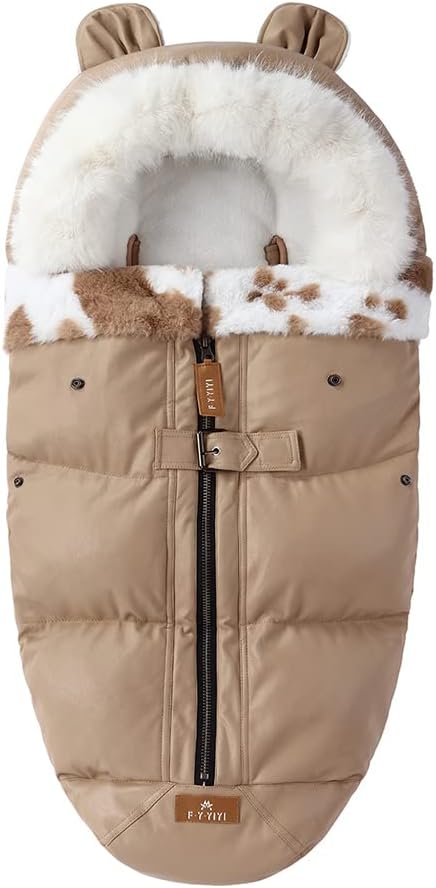 chanceliere poussette bebe marron fourrure
