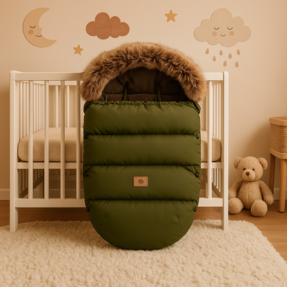 chanceliere poussette hiver vert dans chambre bebe