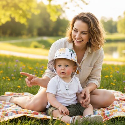 Chapeau anti uv bébé pratique