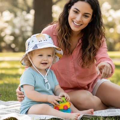 Chapeau anti uv bébé