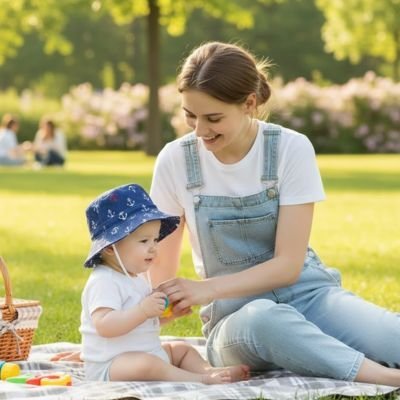 Chapeau bébé anti uv doux