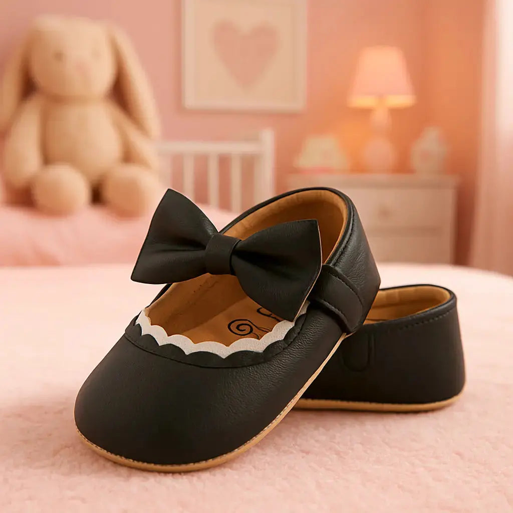 chaussure pour bebe dans une chambre rose
