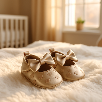 chaussure princesse fille sur le lit