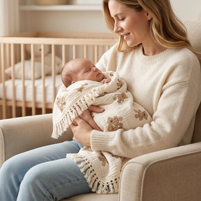 Couverture bébé beige
