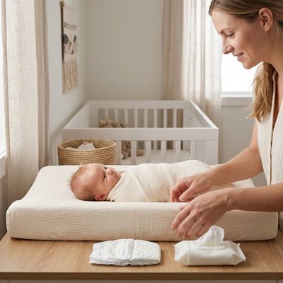Housse matelas à langer coton