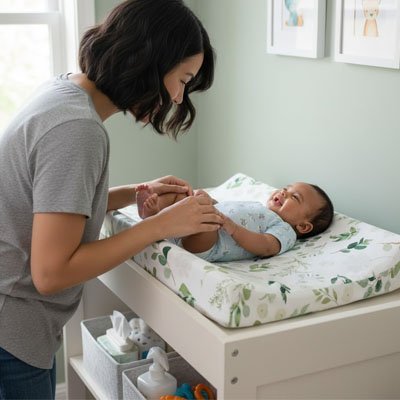 Housse matelas à langer pratique