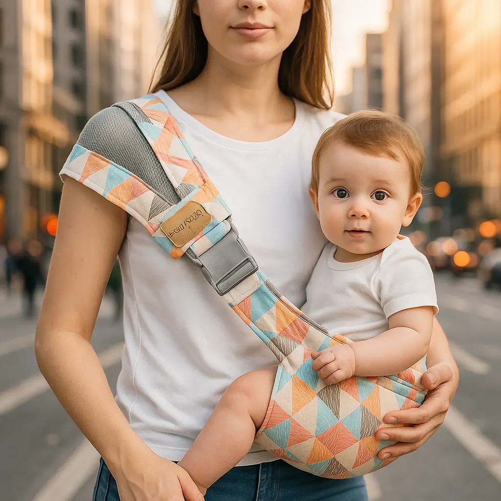 maman avec bebe dans bebe porte en echarpe