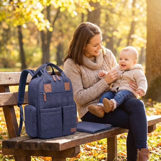 maman bebe parc sac a langer avec tapis de change bleu