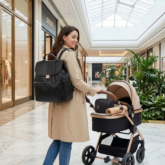 Sac à langer luxe | Cuir et imperméable