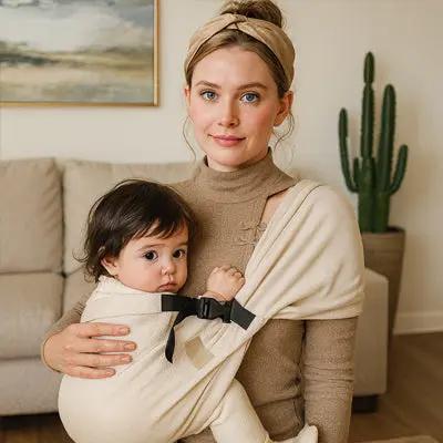 maman et bebe cote dans banane portage bebe