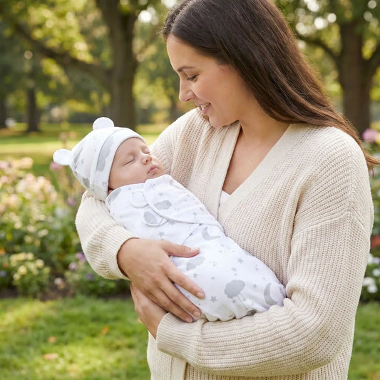 maman parc avec bebe dans nid d ange cozy
