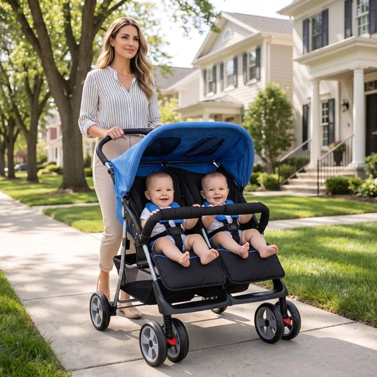 maman quartier avec bebes poussette des jumeaux