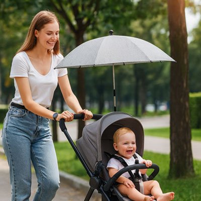 maman roule bebe poussette avec ombrelle pour poussette universelle