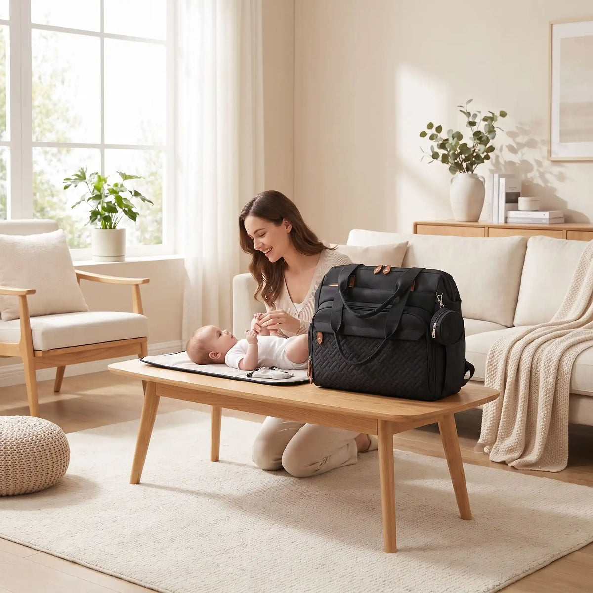 maman salon sac a langer avec tapis de change