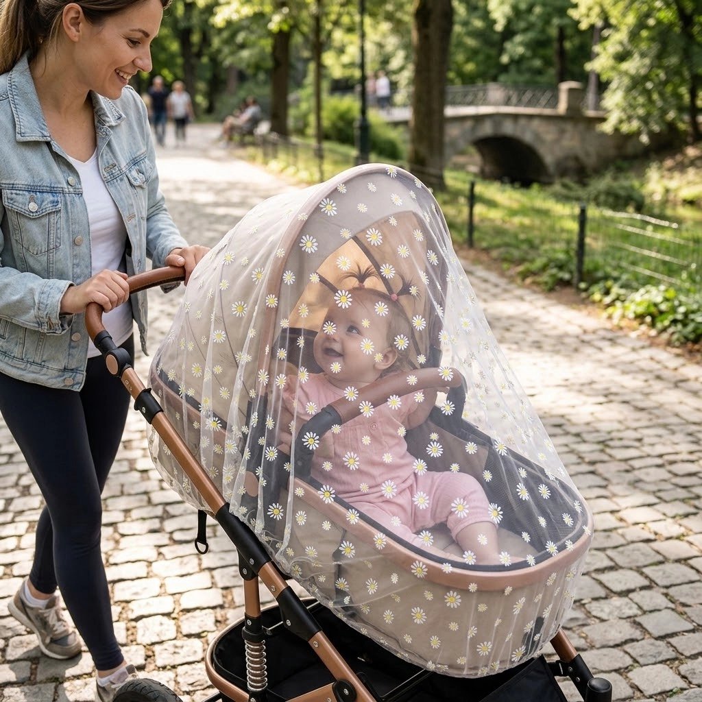 Moustiquaire poussette​ fibre synthétique